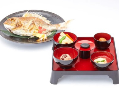 焼き鯛付きのお食い初め膳